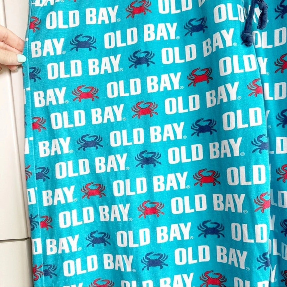 Mens Old Bay Maryland Crab Pajama Pants Drawstring Pockets Blue Red - Picture 4 of 7